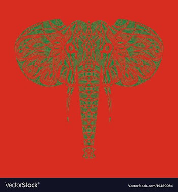Stylized ethnic boho elephant portrait isolated vector image