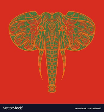 Stylized ethnic boho elephant portrait isolated vector image