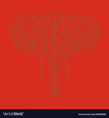 Stylized ethnic boho elephant portrait isolated vector image