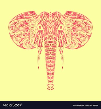 Stylized ethnic boho elephant portrait isolated vector image