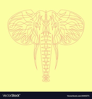 Stylized ethnic boho elephant portrait isolated vector image