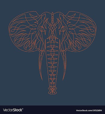 Stylized ethnic boho elephant portrait isolated vector image