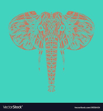 Stylized ethnic boho elephant portrait isolated vector image