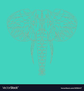 Stylized ethnic boho elephant portrait isolated vector image
