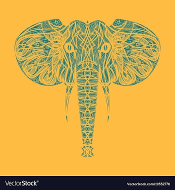 Stylized ethnic boho elephant portrait isolated vector image