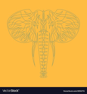 Stylized ethnic boho elephant portrait isolated vector image
