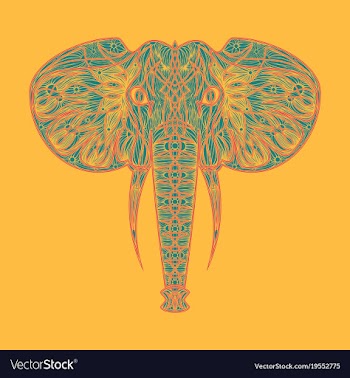 Stylized ethnic boho elephant portrait isolated vector image