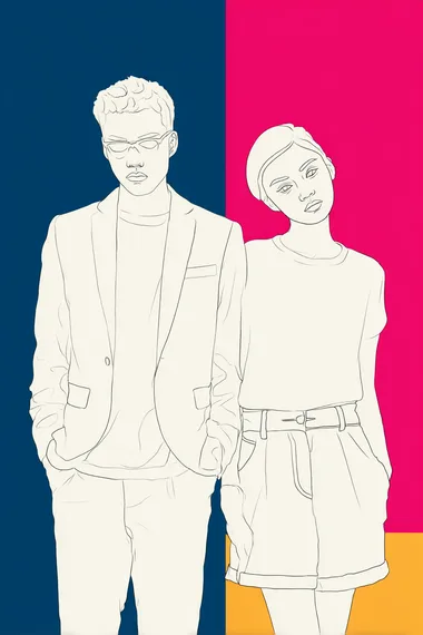 Stylized Fashion Models on Movie Set Stylized Fashion Models on Movie Set
