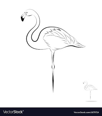 Stylized flamingo vector image