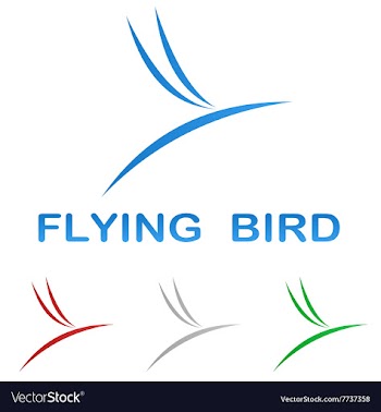 Stylized flying bird logo design vector image