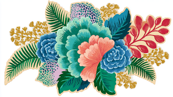Stylized Folk Art Botanical Bouquet