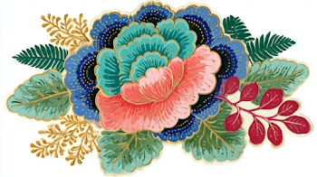 Stylized Folk Art Botanical Bouquet