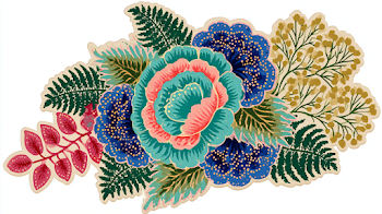 Stylized Folk Art Botanical Bouquet