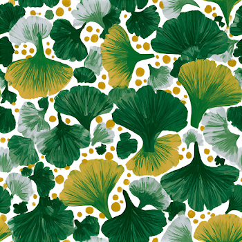 Stylized Ginkgo Leaf Motif Pattern