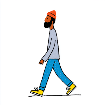 Stylized Illustration of a Person Walking