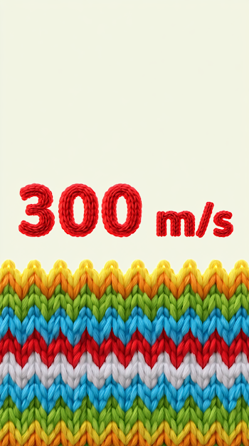 Stylized Knitted Text: 300 000 000 m/s