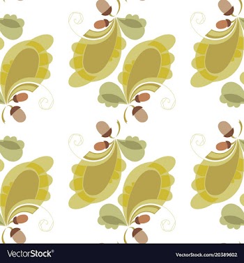 Stylized oak leaves and acorns background vector image