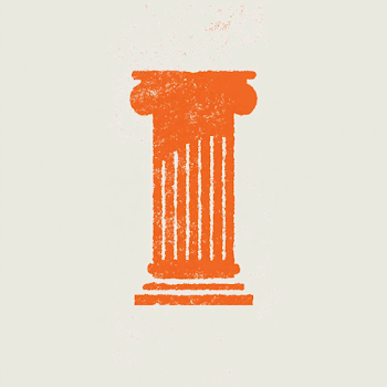 Stylized Orange Pillar Illustration