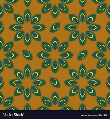 Stylized peacock feather seamless pattern vector image