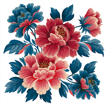 Stylized Peonies Floral Design