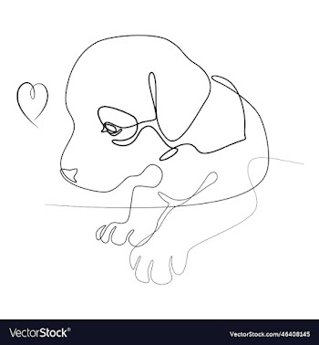 stylized puppy and heart
