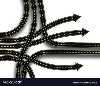 Stylized road junction highway with a marking 3d vector image