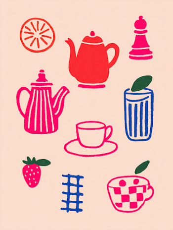 Stylized Tea and Beverage Illustrations
