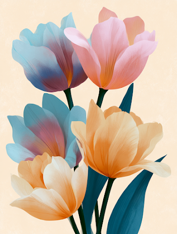 Stylized Tulip Floral Illustration