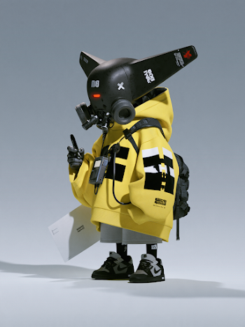 Stylized Urban Character in Yellow Hoodie