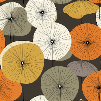 Stylized Vintage Paper Parasols Pattern