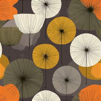 Stylized Vintage Paper Parasols Pattern