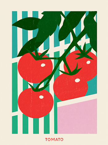 Stylized Vintage Tomato Illustration