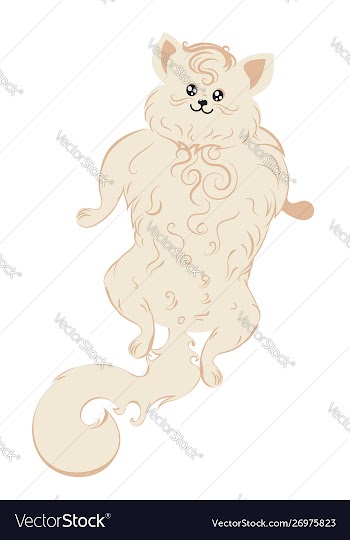 Stylized white cat design vector image