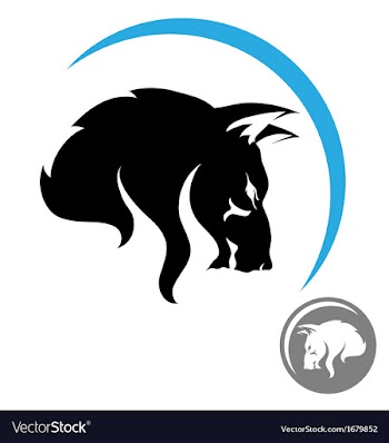Stylized wolf head vector image