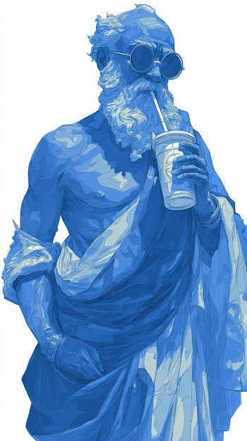 Stylized Zeus: The Cool Deity with Sunglasses