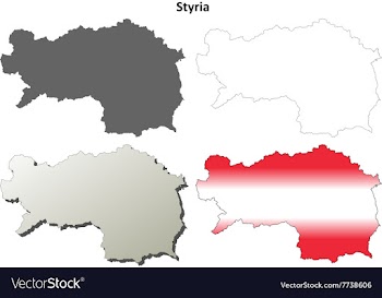 Styria blank detailed outline map set vector image
