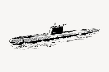 Submarine drawing, vintage transportation illustration | Free Vector Illustration - rawpixel