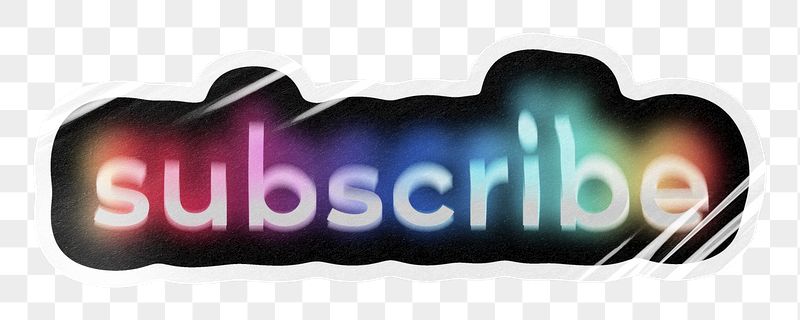 Subscribe png word sticker, neon | Free PNG - rawpixel