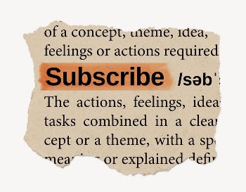 Subscribe ripped dictionary, editable word | Free PSD - rawpixel