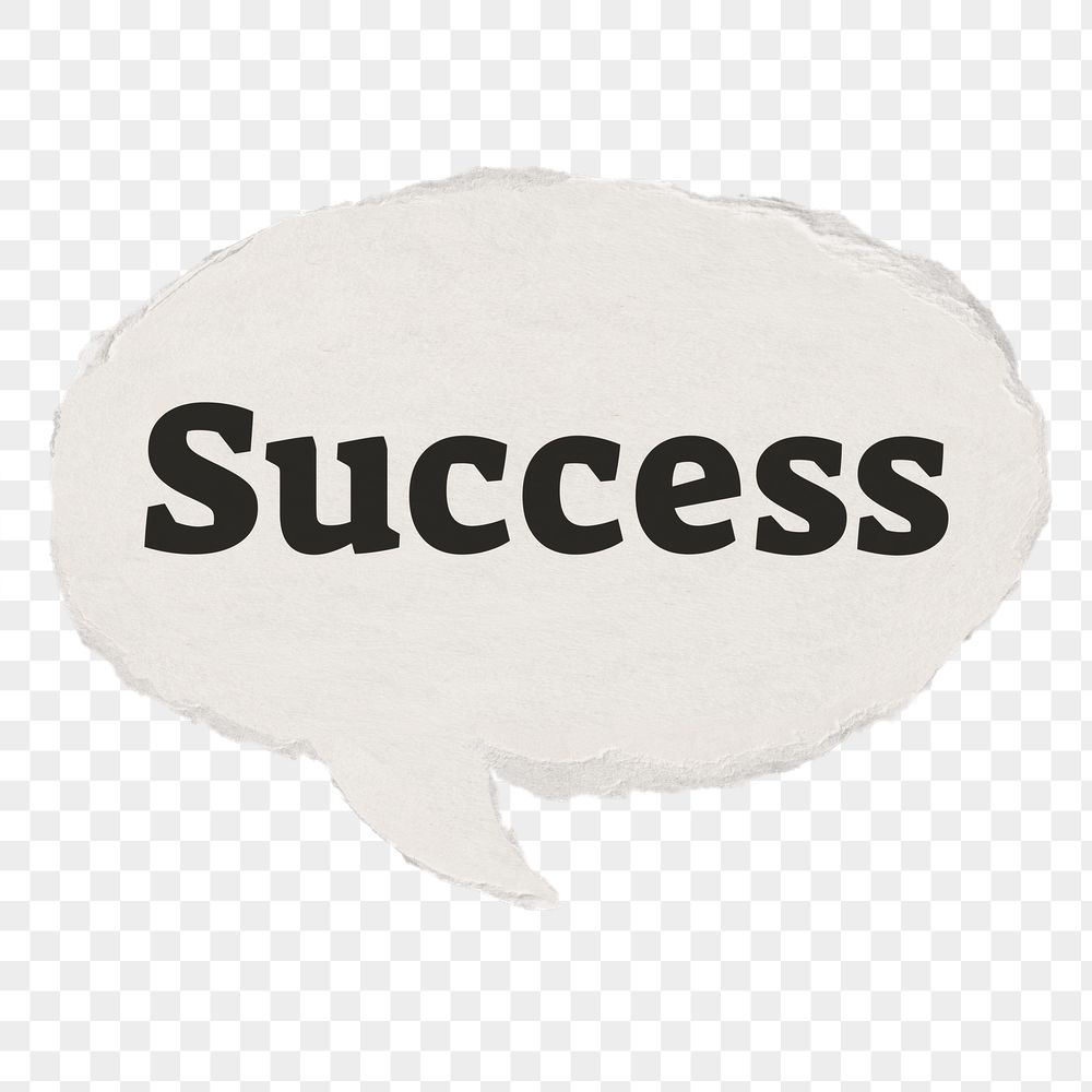 Success png speech bubble typography | Free PNG - rawpixel