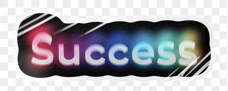 Success png word sticker, neon | Free PNG - rawpixel