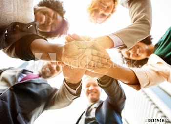 Successful and happy business team