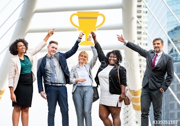 Successful business people in the city