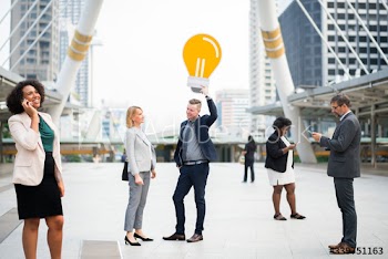 Successful business people with ideas