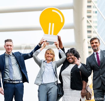 Successful business people with ideas