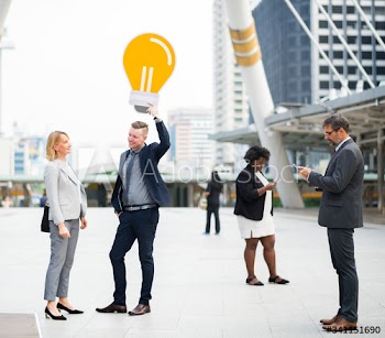 Successful business people with ideas