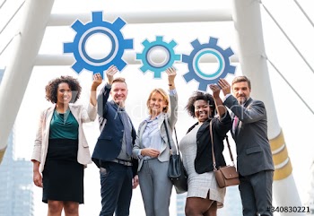Successful business people with strategies