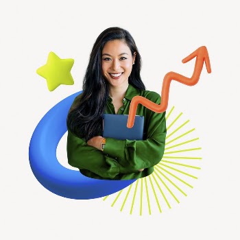 Successful businesswoman, 3D upward arrow | Free Photo - rawpixel