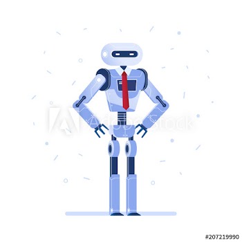 Successful robot businessman with a tie