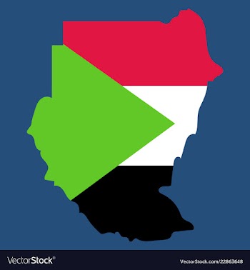 Sudan flag and map on the gray background vector image